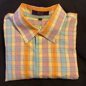 Men’s Alan Flusser Casual Button Down Shirt sz XL